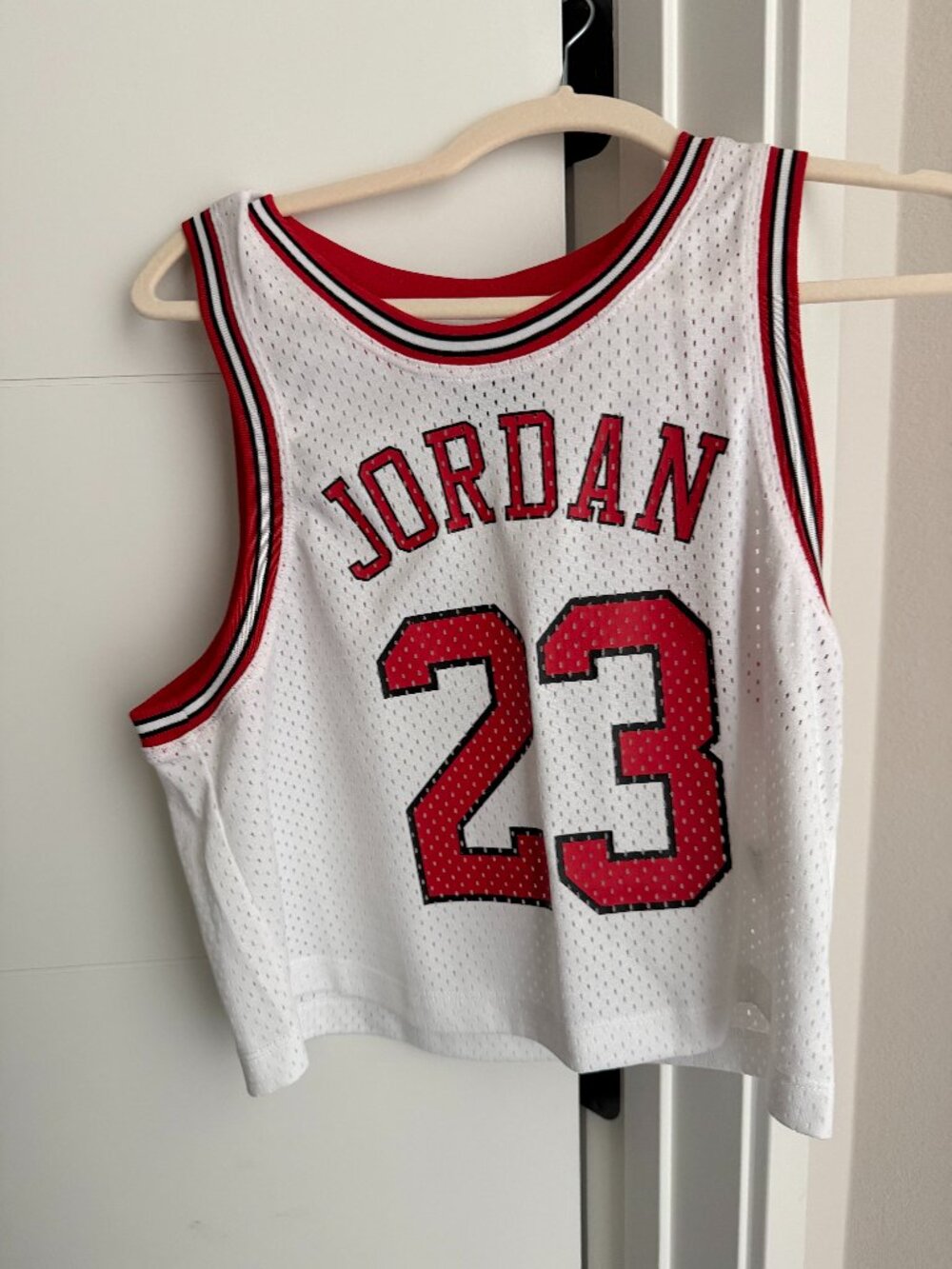 Michael Jordan cropped jersey, white, size S
